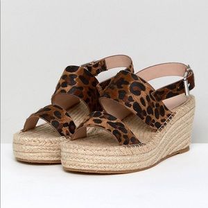 wide fit leopard print wedges